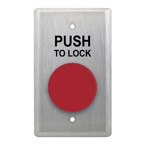 Camden CM-400R/8 Single Gang N/O Mushroom Push Switch, 5/8\\" Red Mushroom Button with \'Push to Lock\' Text