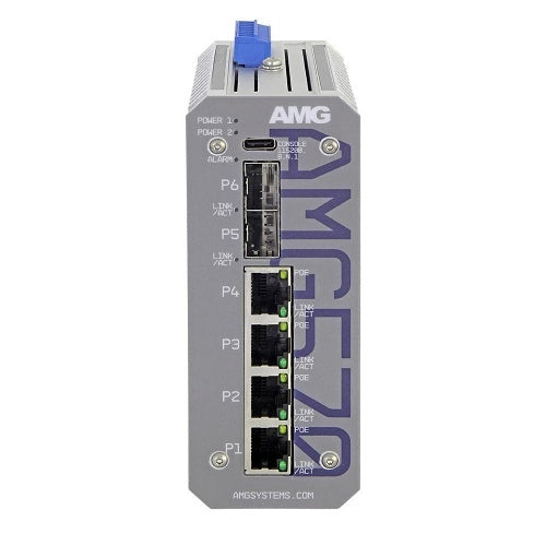 AMG Systems AMG570-4GAT-2S-P120 AMG570 Series Layer 2+ Managed Industrial Ethernet Switch 4TX(30W) + 2SFP