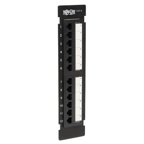 Tripp Lite N250-012 12-Port CAT6/CAT5 Wall-Mount Vertical 110 Patch Panel