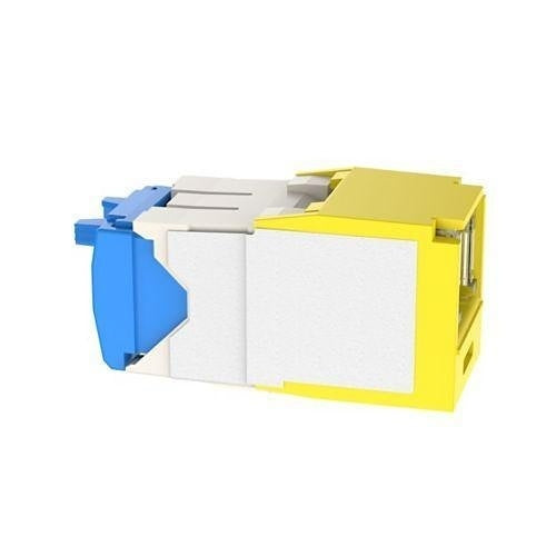Panduit CJH6X88TGYL CAT6A Spring Shuttered Keystone Jack, TG Style, Yellow