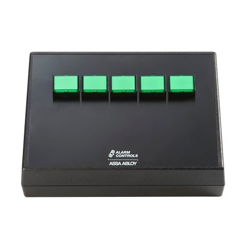 Alarm Controls DTC‑M2K12AGN DTC M2 12‑Switch Momentary Desktop Console, Black, Green Switches, Non‑Illuminated