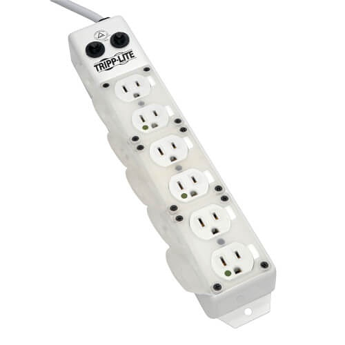 Tripp Lite PS-615-HG-OEM Safe-IT UL 1363A Medical-Grade Power Strip for Patient-Care Vicinity, 6x15A Hospital-Grade Outlets, Safety Covers, 15\' Cord