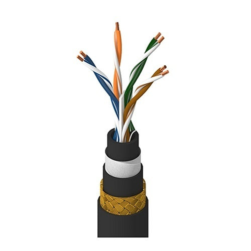 Belden 777940T 0105000 Multi-Conductor Industrial CAT6 23/4 Cable, Solid BC, PO Ins, LSZH Jkt, Brnz Brd Armor, LSZH Jkts, CMG-LS, 5000\' (1524m), Black