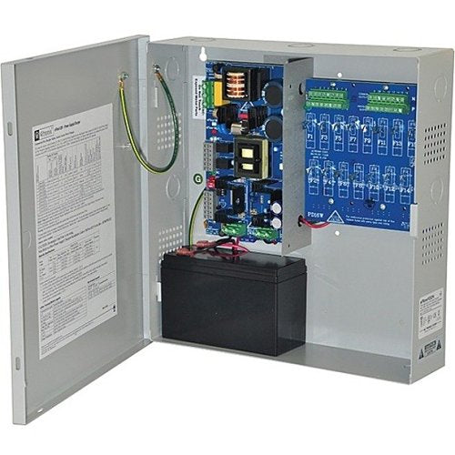 Altronix eFlow102N16D  Power Supply Charger, 16 PTC Class 2 Outputs, 12VDC at 10A, Aux Output, FAI, LinQ2 Ready, 115VAC, BC300 Enclosure Image of AX-102N16D