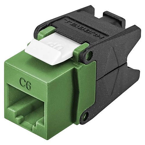 Hubbell HJU6GN24 CAT6 Jack with Cobra-Lock Termination, 24-Pack, Green Image of 40-HJU6GN24
