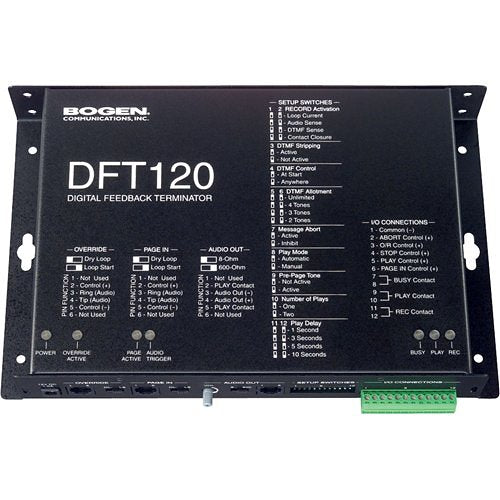 Bogen DFT120 Paging System Audio Recorder and Digital Audio Feedback Elimitator