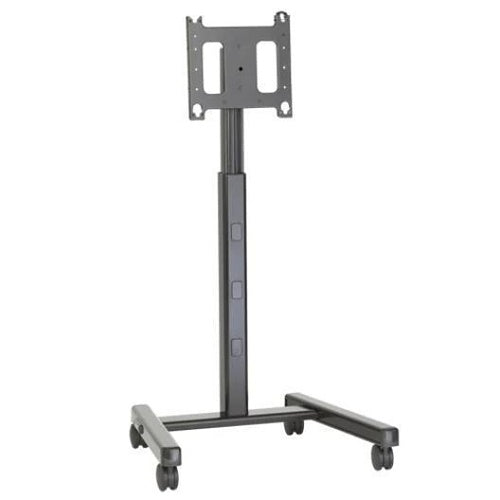 Chief PFC2000B Flat Panel Mobile Stand, Telescoping Height Adjustment, Integrated Cable Management, Collapsible Design, Black