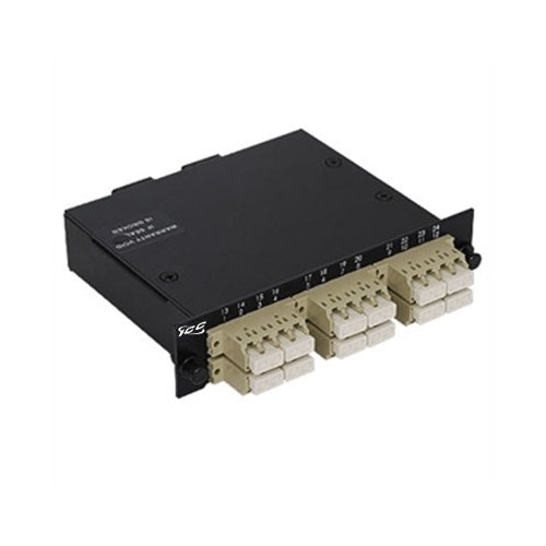 ICC ICFC24MLD6 Classic LC-MPO Fiber Optic LGX Compatible Cassette with Beige Multimode Adapters