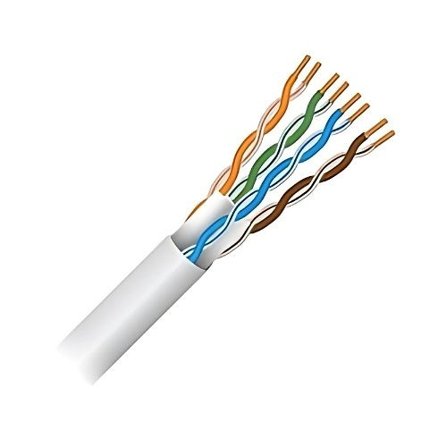 Paige 9P234C62B1 CAT6 23AWG 4-Pair Solid Cable, Plenum, 1000\' Box, White