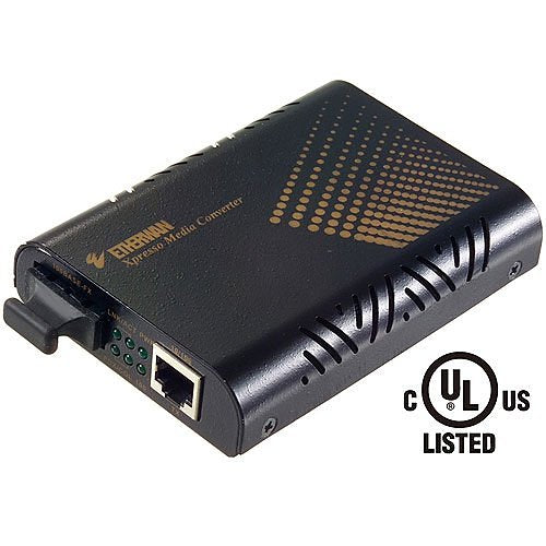 EtherWAN EL100T-20 Commercial (0°C-45°C) Media Converter 1 10/100TX Port to 1 100FX Singe-mode 20km Fiber Port, Shelf, Wall or Chassis Mount with 100-260VAC Power Module
