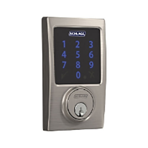 Schlage BE469ZP CEN 619 Century Connect Smart Door Lock, Z-Wave, Satin Nickel Image of 6S-BE469ZPCE