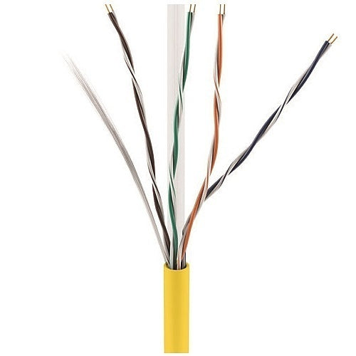 ADI PRO 0E-CMR6YWPR CAT6+ 23/4 Solid BC Cable, Unshielded UTP, Riser CMR, FT4, 1000\' Express Box, Yellow