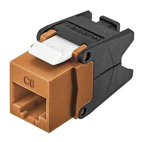 Hubbell HJU6OR CAT6 Jack with Cobra-Lock Termination, Orange Image of 40-HJU6OR