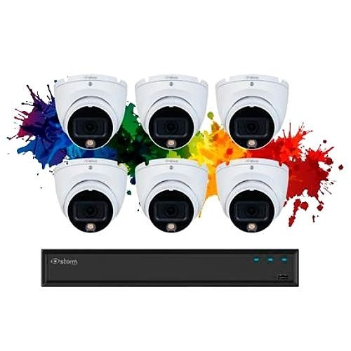 Inaxsys INSK8N6CT2T Storm 8-Channel 2TB 4K NVR with 6x4.1MP ChromaView Turret Cameras Kit