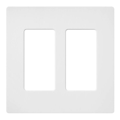 Lutron SC-2-SW Claro 2 Gang Wall Plate for Decorator-Style Dimmers, Switches, and Outlets, Satin Finish, Snow White