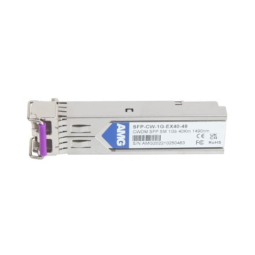 AMG Systems SFP-CW-1G-EX40-49 2-Fiber SFP Singlemode CWDM, LC Connectors, 1490nm, 1GB