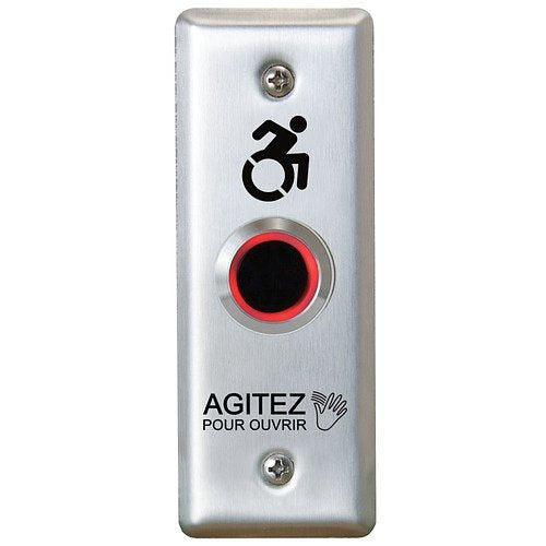 Camden CM-221/A42FN ValueWave Switch, Narrow Style Faceplate, 1-Relay, 12/24V DC, French, Stainless Steel