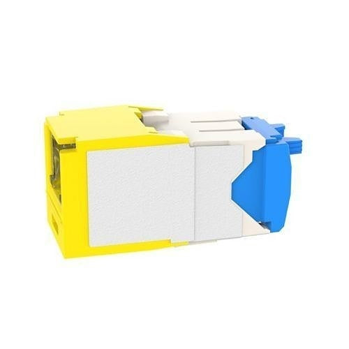 Panduit CJH6X88TGYL CAT6A Spring Shuttered Keystone Jack, TG Style, Yellow