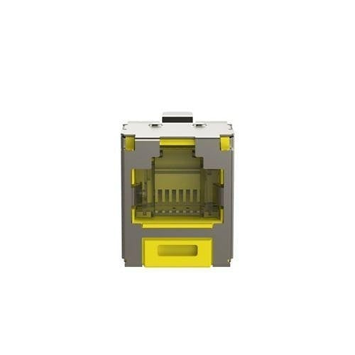 Panduit CJSH6X88TGYLY Mini-Com CAT6a Shielded RJ45 Spring-Shuttered TG Jack Module, Yellow