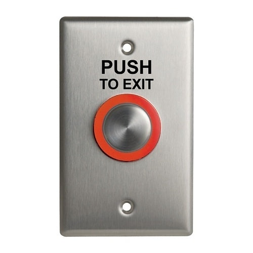 Camden CM-9600/7 Illuminated Piezoelectric \'Request to Exit Button\', Stainless-Steel Faceplate, Single Gang