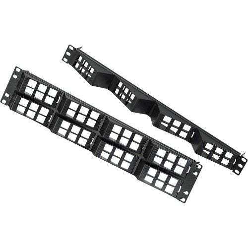 Belden AX103249 Patch Panel, 48 Port, Angleflex, Empty, Keyconnect, 2 RU, Black Image of 7B-AX103249