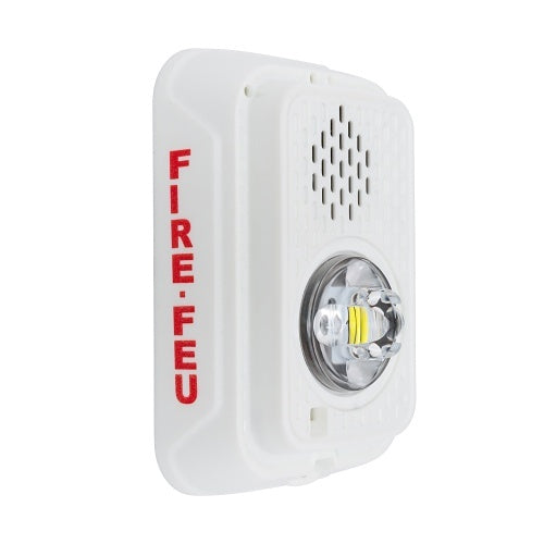System Sensor P2GWLED-B L-Series Indoor 2-Wire LED Compact Horn Strobe, Wall-Mount, Bilingual, White