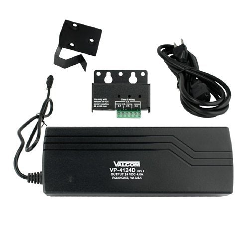 Valcom VP-4124D Indoor 4A 24V Power Supply, Black