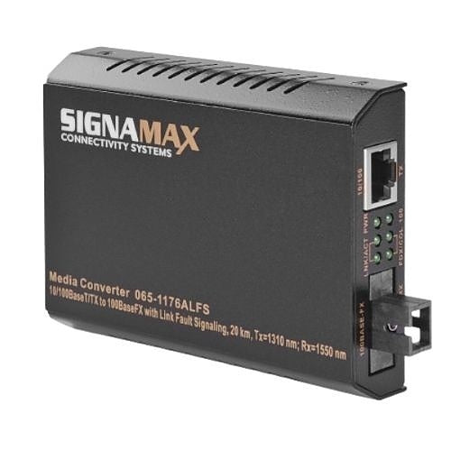 Signamax FO-065-1176BLFSMM 10/100BaseT/TX to 100BaseFX Single Fiber (WDM) Media Converter SC Simplex/MM
