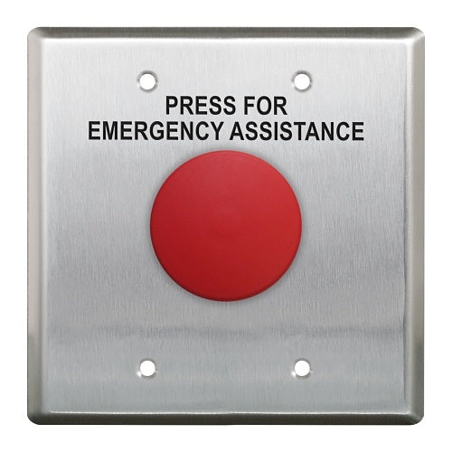 Camden CM-400WR/12 1-5/8\\" MUSH Button, 2 Gang, Stainless Steel, Red
