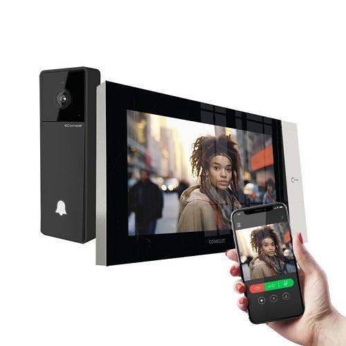Comelit KVV8501 Compact IP Video Intercom Kit with Mono Visto Entry Unit and 7\\" Wi-Fi Monitor