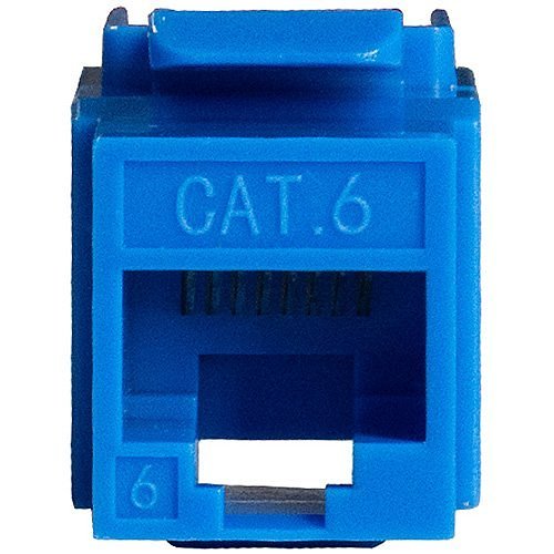 ADI PRO 0E-C6KEYBL10 CAT6 RJ45 Keystone Vertical 8P8C, 10-Pack, Blue