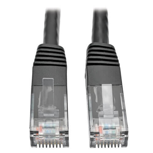 Eaton Tripp Lite N200-025-BK CAT6 Gigabit Molded Ethernet Cable, UTP, RJ45 M/M, 25\' (7.6m), Black