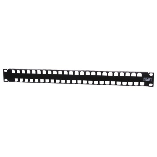 Hubbell UDX48E1U 48-Port XCELERATOR Multimedia Panel, Unloaded, Black