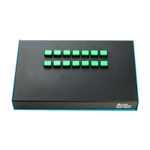 Alarm Controls DTC-M3G12AGV1 Desktop Console, 12VDC , 12 SPDT Momentary Switches, Green Illuminated Lenses, Beige M3 Housing