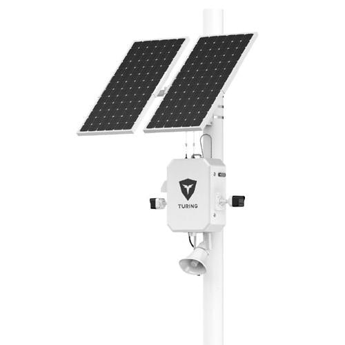Turing Video LS-KG2-STD-3Y-5G SolarShield Outdoor Solar-Powered System with 5G connection, Includes (2) 5MP EDGE+ Bullet Cameras and (2) 3-Year Core AI Licenses