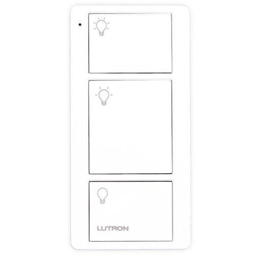 Lutron Pico Wireless Control, 434 Mhz, 3-Button With Light Icon Engraving Image of L1-PJ23BGWH1