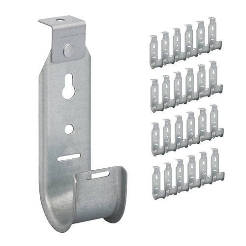 ICC ICCMSJH933 Ceiling Mount J-Hook 1-5/16\\" without Retainer Clip, Galvanized Steel Cable, 25-Pack
