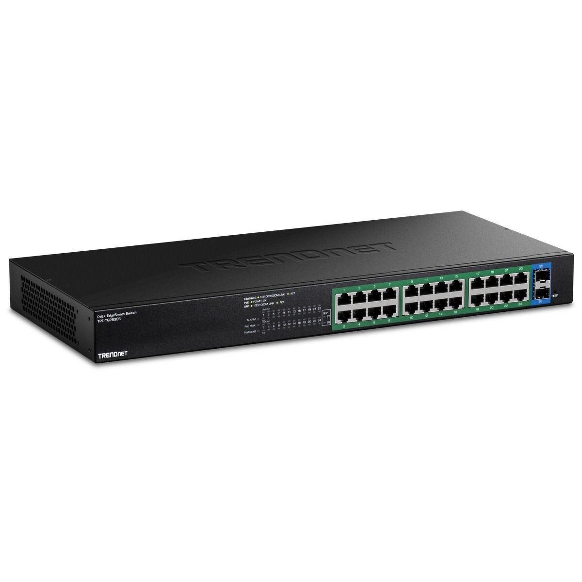 26-Port (24-PoE, 2-SFP) Gigabit EdgeSmart PoE+ Switch
