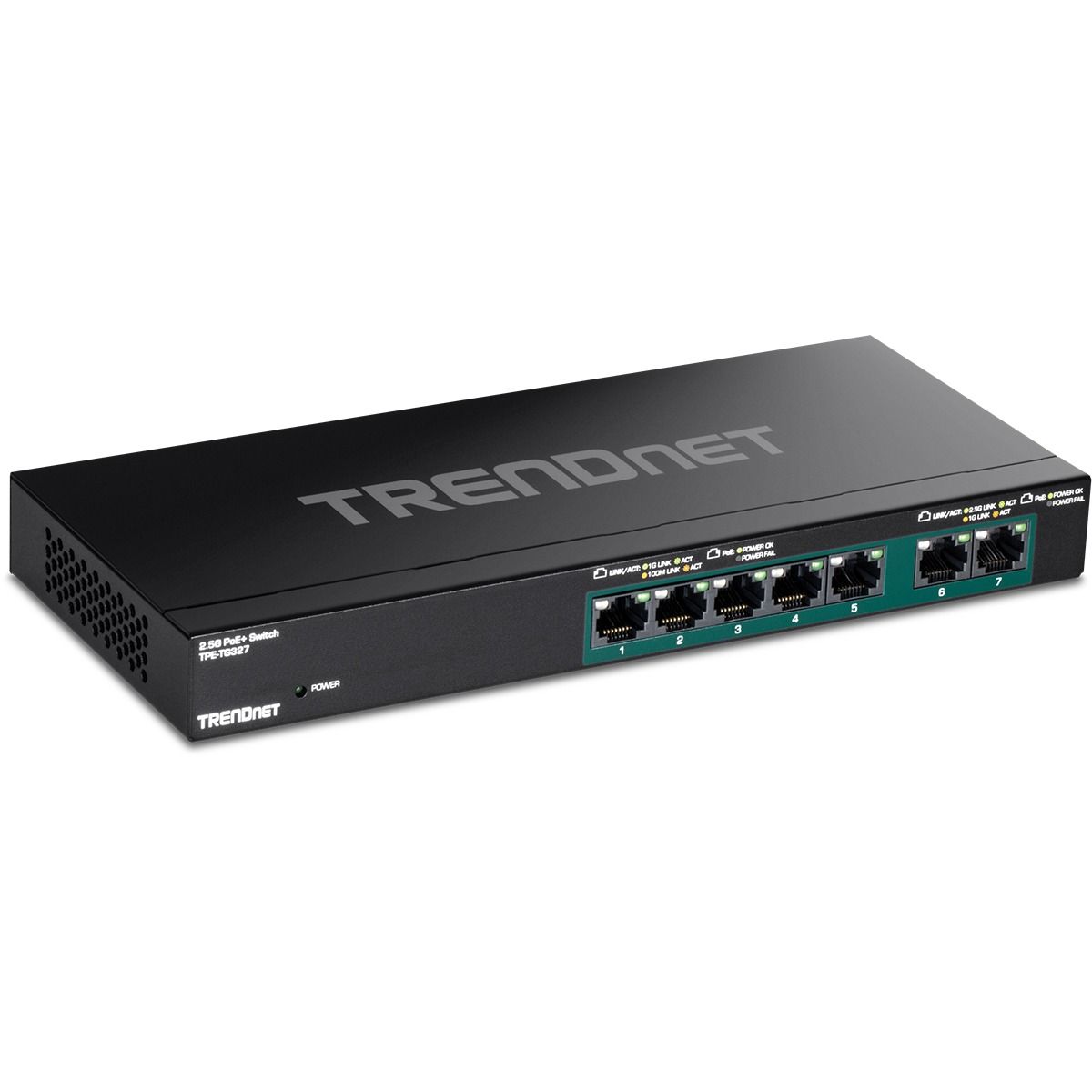7-Port (2-2.5G, 5-1G) Multi-Gig PoE+ Switch