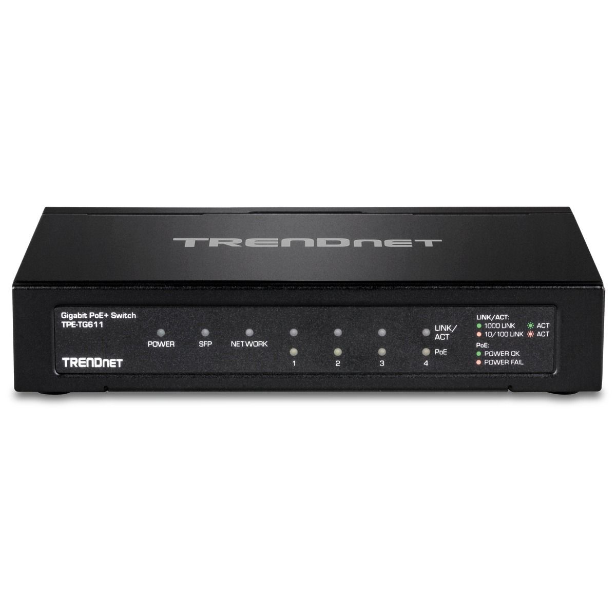 6-Port (4-PoE, 1-Non, 1-SFP) Gigabit PoE+ Switch