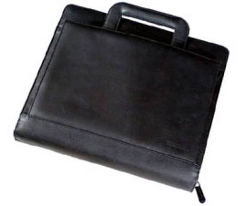 Toshiba 14in Leather Portfolio Tablet/PC Carrying Case - Black