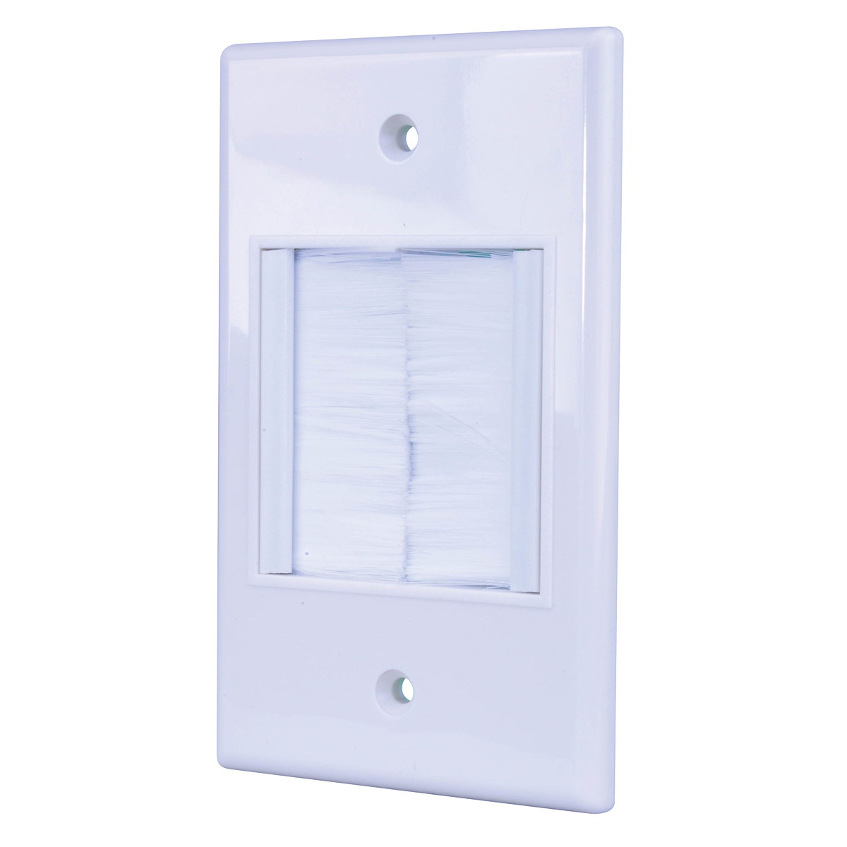 Single Gang Brush Plate, White (Just Hook It Up)