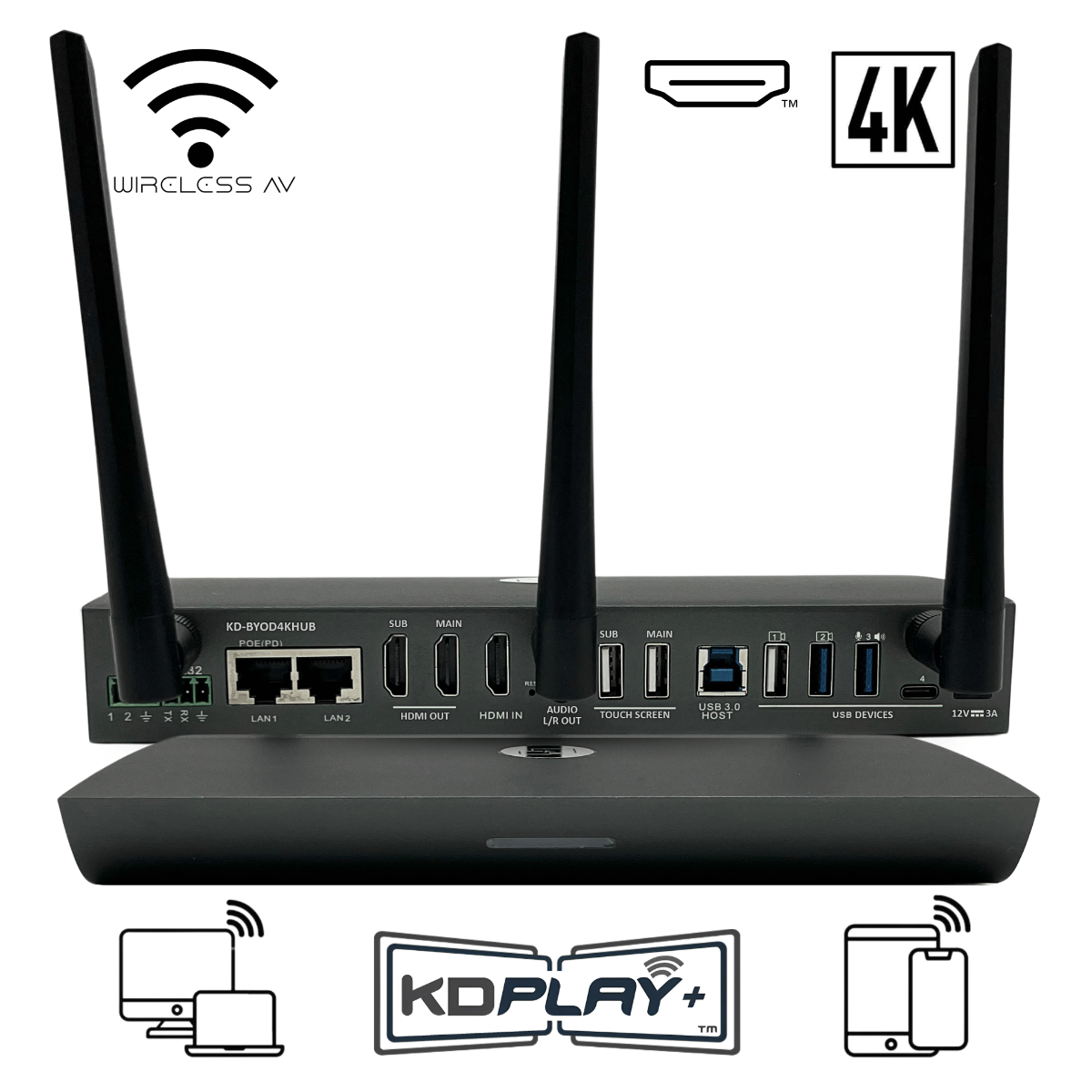 4K KDPlay Wireless Conferencing Hub for PC/Mac/Mobile/Chrome