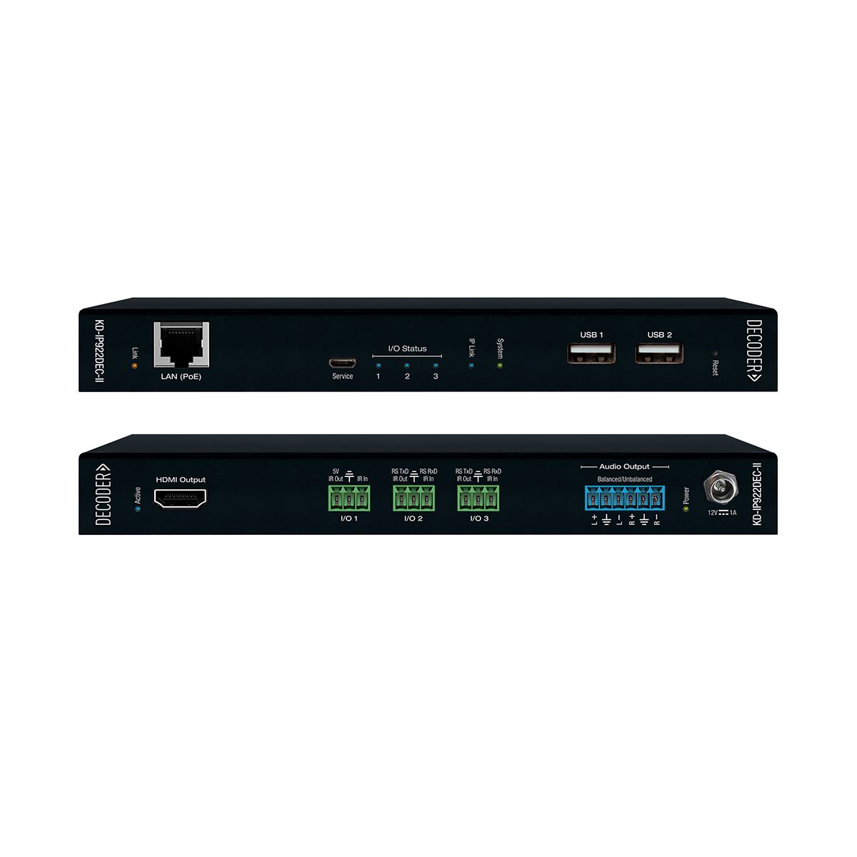 4K UHD AV over IP Decoder, PoE, Audio De-Embed, Video Wall