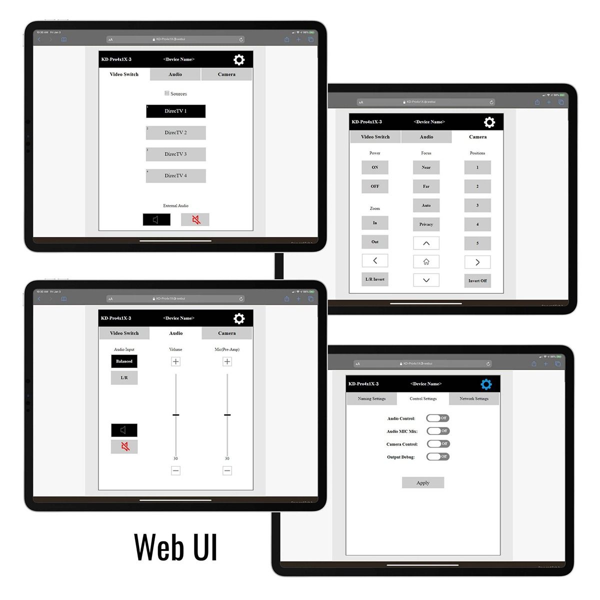 4x1 18G HDMI Switch, - with Web UI & auto-switching- v3