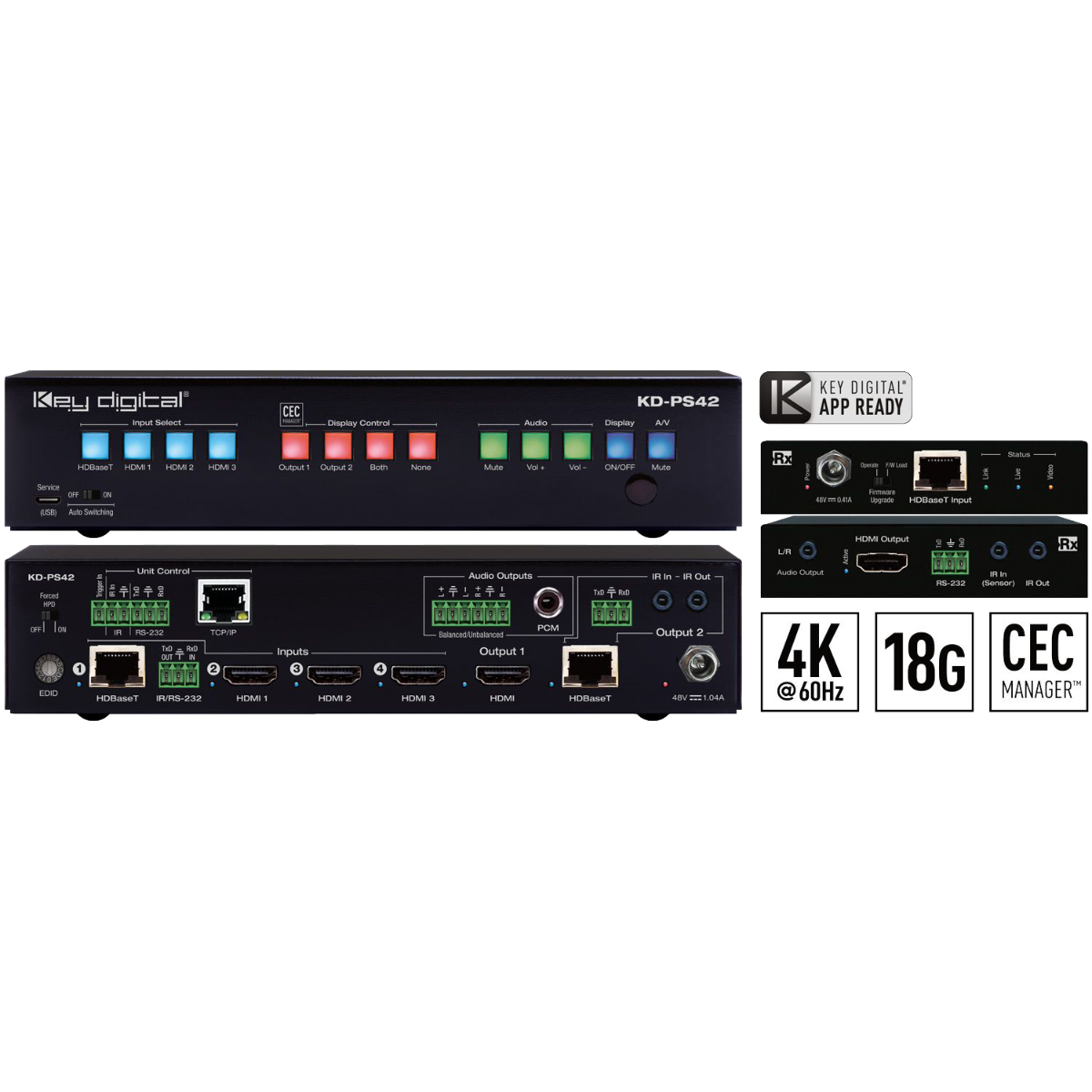 4K-18G Presentation Switcher with 4 Inputs