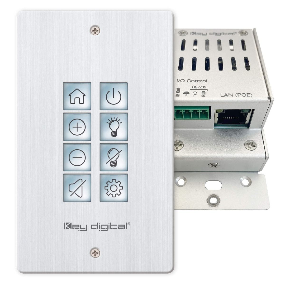 8 Button IP-IR-RS232 w-PoE Programmable Control Keypad (v3)