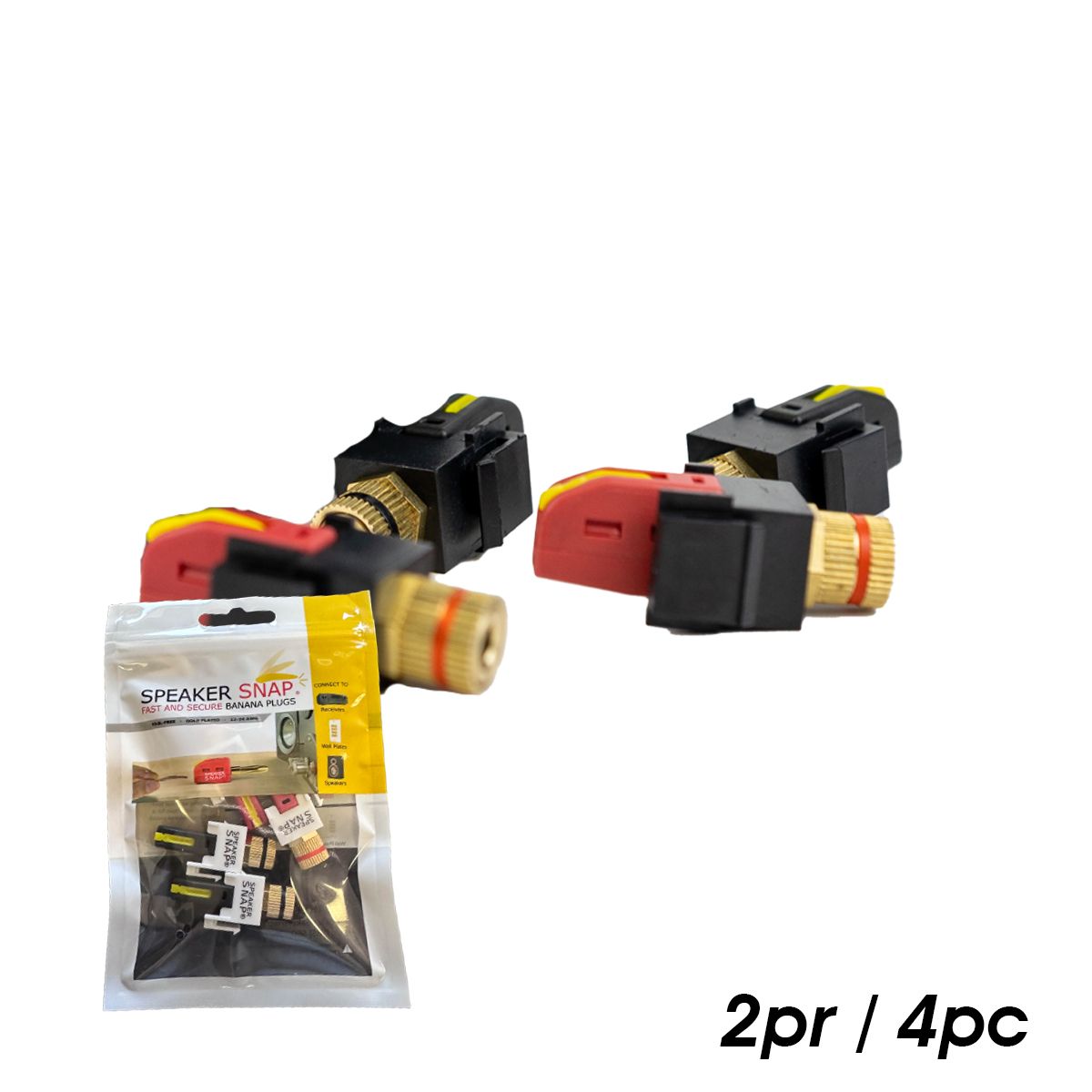 Keystone Insert Binding Posts, Toolless Black 2 Pr / 4 Pc