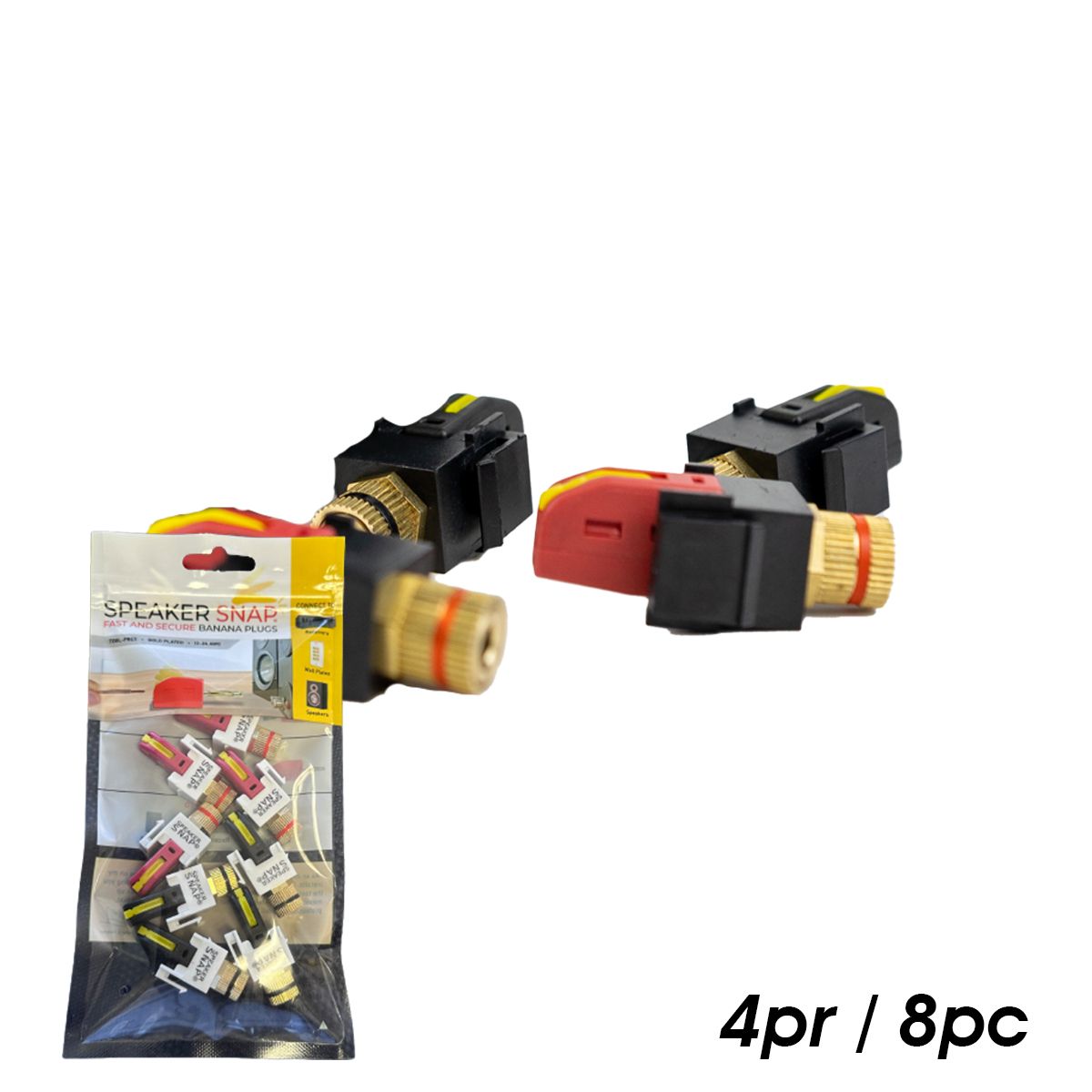 Keystone Insert Binding Posts, Toolless Black 4 Pr / 8 Pc
