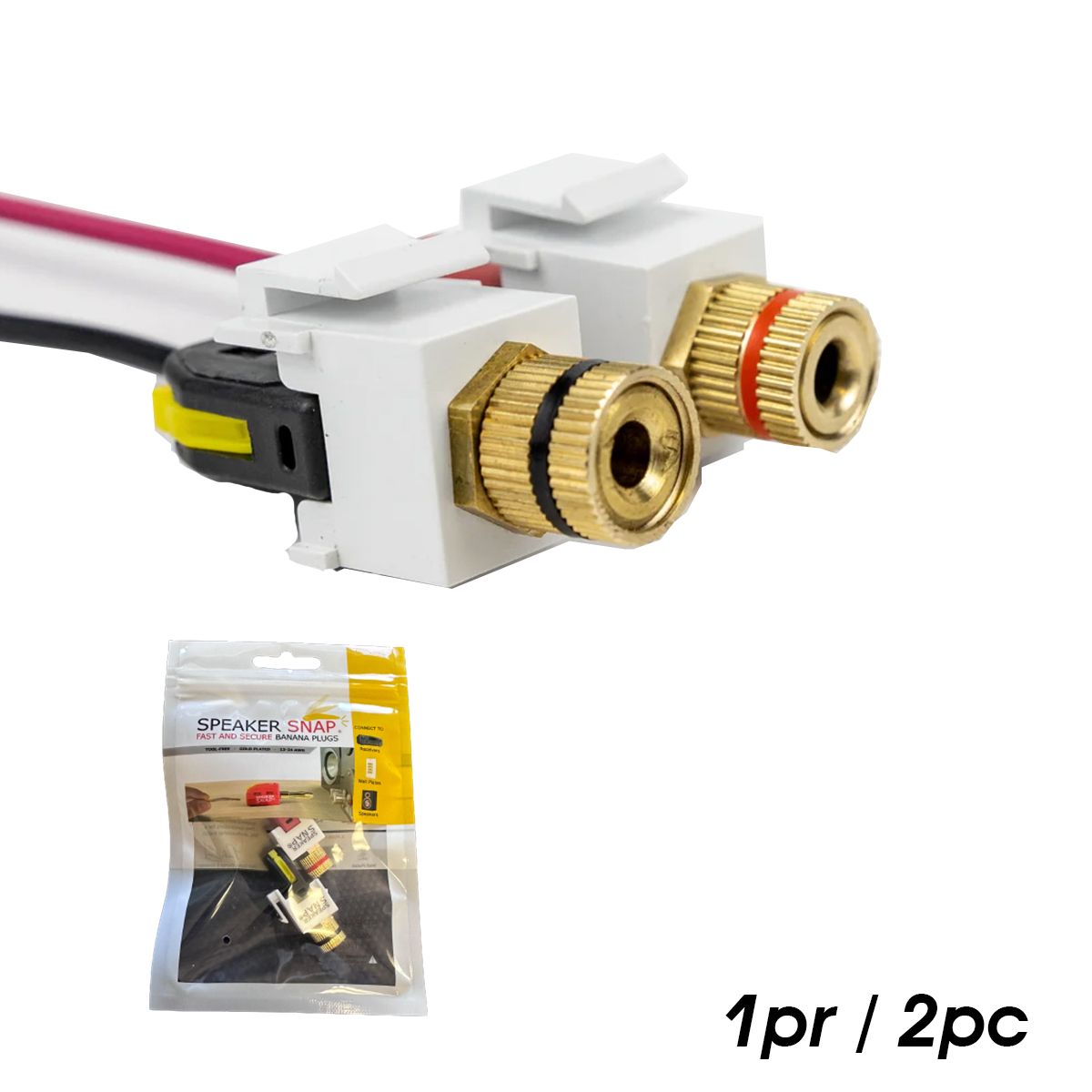 Keystone Insert Binding Posts, Toolless White 1 Pr / 2 Pc